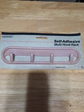 Vintage InterDesign Self-Adhesive Multi-Hook Rack - Dusty Pink